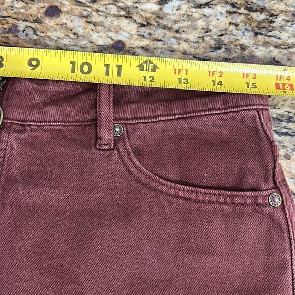 Free People We The Free Maroon Red Zip Up Denim Skirt Size 27 - Picture 6 of 8